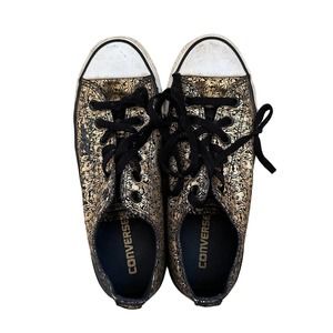 🍒 Converse All Star Gold and Black Low Top Sneaker Shoes Men's 7 Women's 9